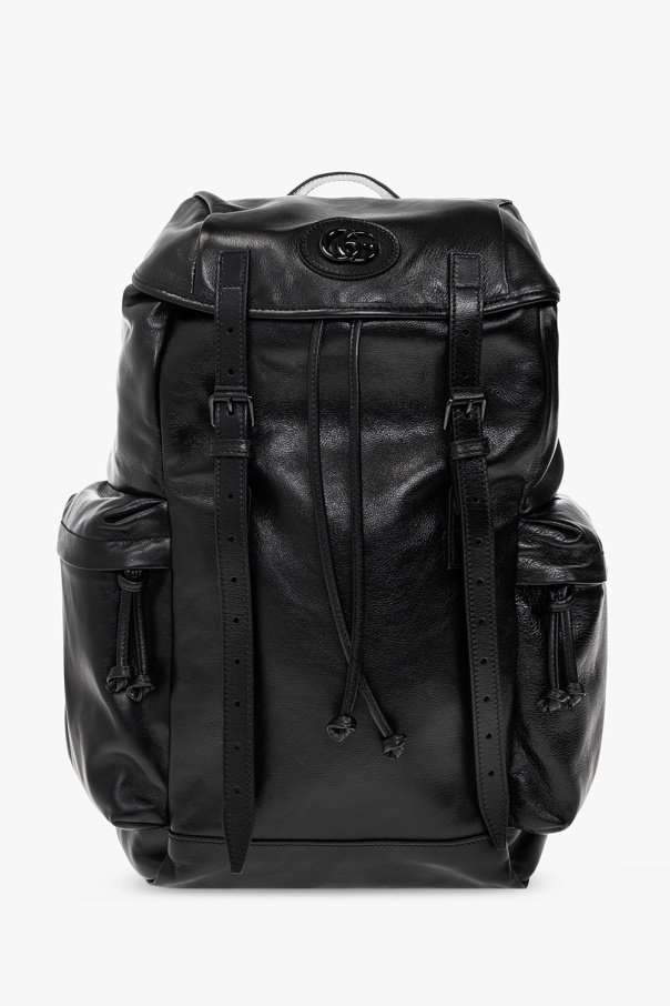 Black Leather backpack with logo gucci lightweight IetpShops Angola gucci